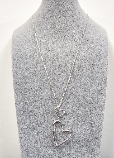 Long Two Heart Necklace - Suzanne Charles